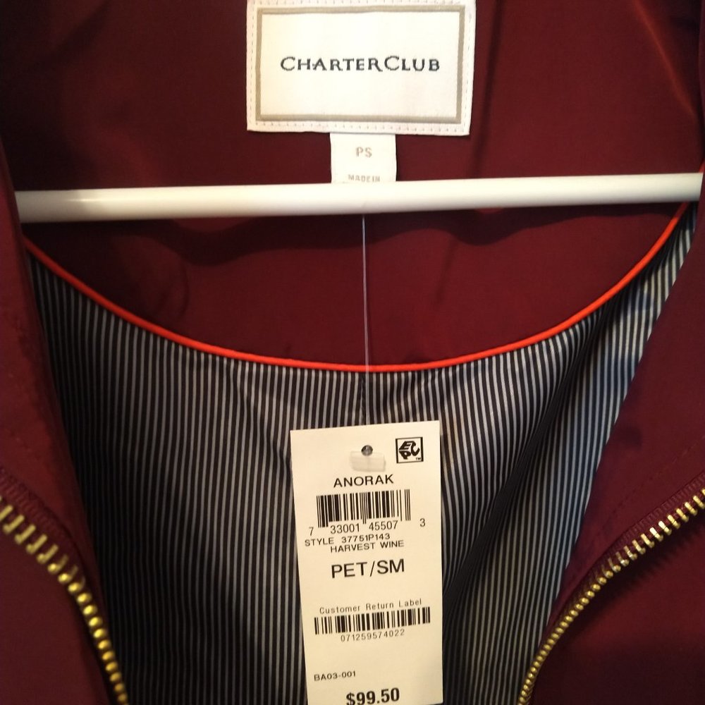 Charter Club Water-Resistant Hooded Anorak Jacket
